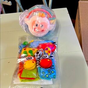 Colorful Animal Wrist Rattles and Busy Toy For Babies- Bundle